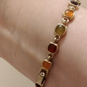 Liz Claiborne fall colors gold tone bracelet 7"